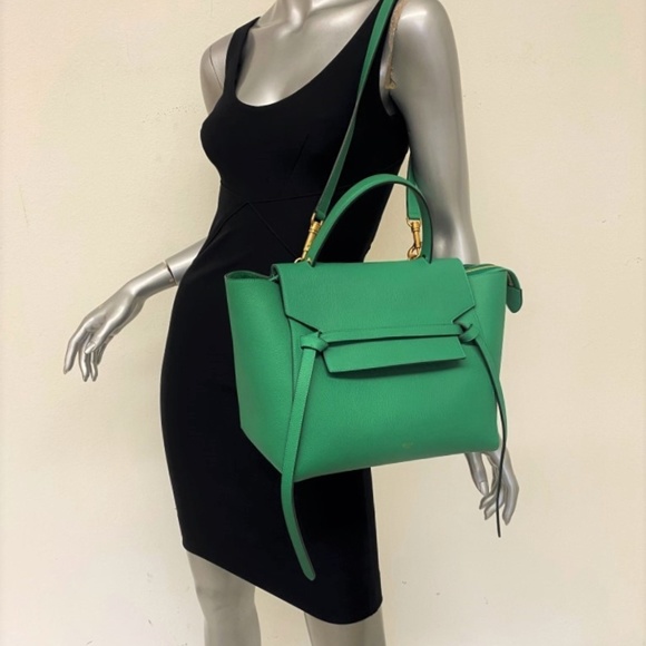 Celine Mini Belt Bag Green Grained Calfskin - Picture 2 of 8